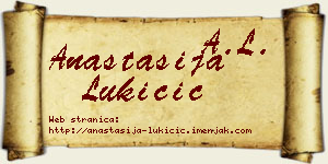 Anastasija Lukičić vizit kartica